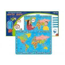 Карта мира интерактивная (обновленная версия), в коробке (65*7,5*30 см)