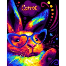 Набор для творчества LORI Картина по номерам холст на подрамнике Радужный кролик 40*50см