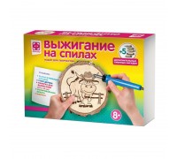 Набор для творчества Фантазер Прибор для выжигания по дереву Ковбой Джо 5 насадок,1 фанерка, 1 деревянный спил