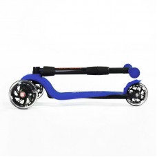 Самокат детский трехколесный АЛЬФА светящиеся колеса (Buggy Boom Alfa Model) с регулируемой складной ручкой (синий 51)
