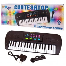 Синтезатор черный 37 клавиш,с микрофоном, эл/мех 53x6x19,2