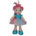 Кукла, с розовыми волосами в голубой пачке, мягконабивная, 20 см