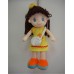 Кукла, брюнетка в желтом платье, мягконабивная, 20 см