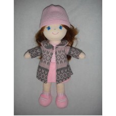 Кукла, рыжая в розовом пальто, мягконабивная, 36 см