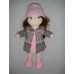 Кукла, рыжая в розовом пальто, мягконабивная, 36 см