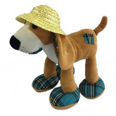 Мягкая игрушка Собака в соломенной шляпе, 23см