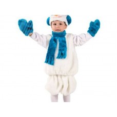 Костюм карнавальный Снеговик (мех) размер 28 (детский) (Батик, 137-28)