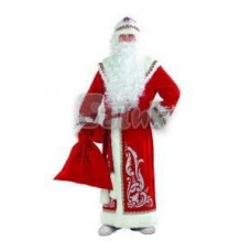 Костюм карнавальный Дед Мороз аппликация, красный, размер 54-56 (взрослый)