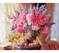 Раскраски по номерам. Виноградно-пионовое, 40x50 см