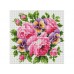 Картина мозаичная на подрамнике Розы и анютины глазки 20*20 см, (квадратные камни)