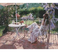 Раскраски по номерам. Картина Утро на террасе, 40x50 см
