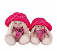 Зайка Ми в бархатной шляпе с букетиком (малая), 18 см