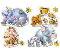 Пазл Castorland Животные 4 Puzzle 4х5х6х7 Дикие животные