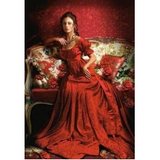 Пазл Castorland 1500 деталей, Девушка в красном, средний размер элементов 1,6?1,4 см