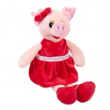 Свинка в красном платье, 16 см.