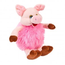 Свинка пушистая розовая, 17 см.