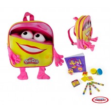 Набор Play doh Рюкзачок для девочки с плюшевыми ручками и ножками, 4 марки, блокнот, 4 восковых мелка, книжка для раскрасок, 2 цвета пасты для лепки. (D`arpeje Toys`n`fun, CPDO091)