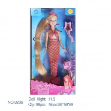 Кукла-русалка, в наборе с зеркалом и расчесткой (DEFA, 8236d)