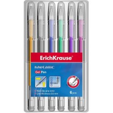 Ручка гелевая Metallic в наборе из 6 шт. (пауч, ассорти шесть цветов) ErichKrause