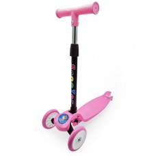 Самокат детский Funky Toys 3-х колесный складной, с регулируемой ручкой, розовый