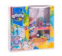 Краски меловые QOLOR. Набор для творчества "Вечеринка монстров"- в наборе: 2 баллончика красок по 80 мл, 2 трафарета (FIVE STARS, 381-17)