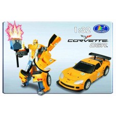 Робот-трансформер Chevrolet Corvette C6R, 1:32, свет (Happy Well, 52070hw)
