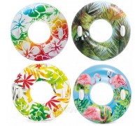 Круг надувной INTEX "Lush Tropical Tubes" (Тропики) с держателями, от 9 лет, 97см