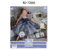 Кукла ABtoys Emily Синяя серия с белым котенком и аксессуарами, 30см