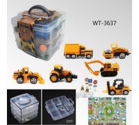 Машинки металлические 1:64, в наборе 6 штук, с аксессуарами, 15х15х13 см