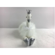 Лебедь белый с серебряными лапками и клювом, 25 см игрушка мягкая