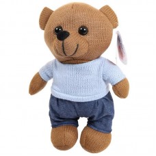 Мягкая игрушка Abtoys Knitted. Мишка мальчик вязаный, 22см в джинсах и свитере