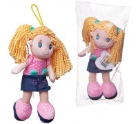 Кукла ABtoys Мягкое сердце, блондинка в джинсовой юбочке, мягконабивная, 20 см