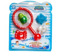Набор игрушек для ванной ABtoys Веселое купание Сачок и 4 фигурки