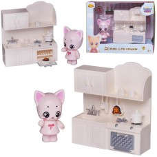 Игровой набор ABtoys Уютный дом Домик для кошки малый. Кухня (гарнитур и другие игровые предметы)