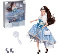 Кукла ABtoys "Бал принцессы" с диадемой в платье с меховой накидкой, темные волосы 30см