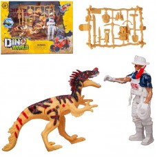 Игровой набор Junfa "Мир динозавров" (динозавр, фигурка человека, аксессуары)
