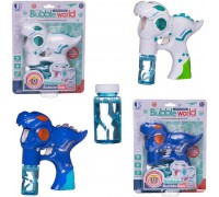 Мыльные пузыри Junfa Пистолет-Динозавр с 2 банками мыльного раствора на батарейках