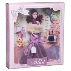 Кукла Junfa Atinil Звезда эстрады (в длинном платье с меховой накидкой) в наборе с аксессуарами 28см