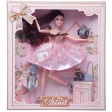 Кукла Junfa Atinil Мой розовый мир в платье с двухслойной юбкой, 28см, шатенка