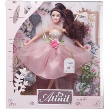 Кукла Junfa Atinil Цветочная гармония (в бледно-розовом платье) в наборе с аксессуарами, 28см, шатенка