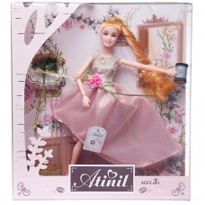 Кукла Junfa Atinil Цветочная гармония (в бледно-розовом платье) в наборе с букетом, 28см, блондинка