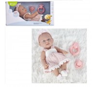 Пупс JUNFA Pure Baby 30см в розовом платье, носочках, повязке, с аксессуарами