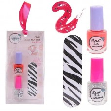 Набор косметики для девочек Зефирка "Будь ярче!" Лак для ногтей детский (красный) с топпером и пилочкой в наборе