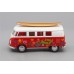 Машинка Kinsmart VOLKSWAGEN Classical Bus Surfboard (1962), red / white