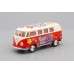 Машинка Kinsmart VOLKSWAGEN Classical Bus Peace and Love (1962), beige / red