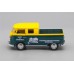 Машинка Kinsmart VOLKSWAGEN Bus Double Cab Pickup Delivery Services (1963), yellow / green