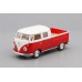 Машинка Kinsmart VOLKSWAGEN Bus Double Cab Pickup (1963), white / red
