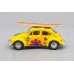 Машинка Kinsmart VOLKSWAGEN Classical Beetle Peace and Love Surfboard (1967), yellow