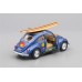 Машинка Kinsmart VOLKSWAGEN Classical Beetle Peace and Love Surfboard (1967), blue