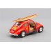 Машинка Kinsmart VOLKSWAGEN Classical Beetle Peace and Love Surfboard (1967), red